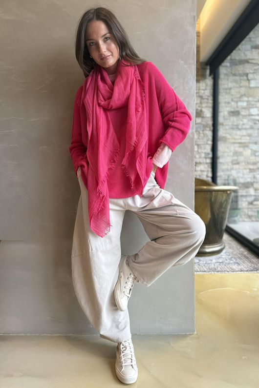 Conrad Slouch Cotton Knit Hot Pink